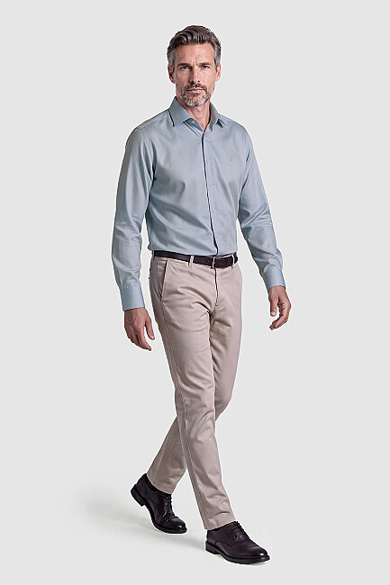 Açık Mavi Non Iron Regular Fit Uzun Kollu Erkek Gömlek (4)