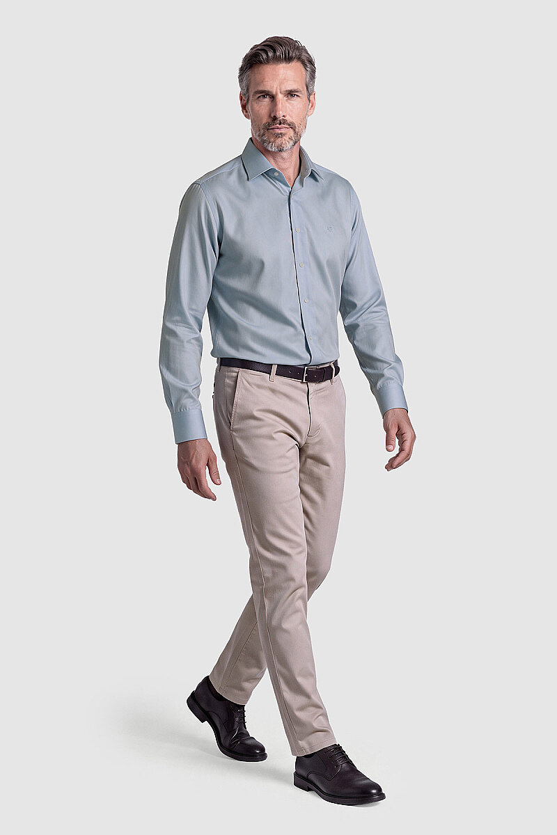 Açık Mavi Non Iron Regular Fit Uzun Kollu Erkek Gömlek - 5