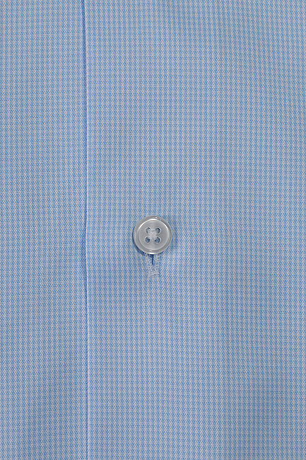 Mavi Non Iron Mikro Desenli Regular Fit Uzun Kollu Gömlek (3)
