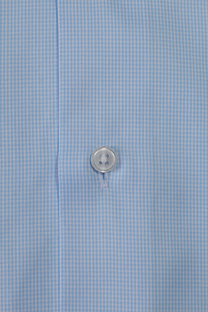 Mavi Non Iron Mikro Desenli Regular Fit Uzun Kollu Gömlek - 4