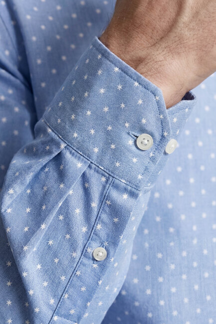 Bisse Studio Erkek Regular Fit Uzun Kollu Mavi Cepsiz Gömlek - 5