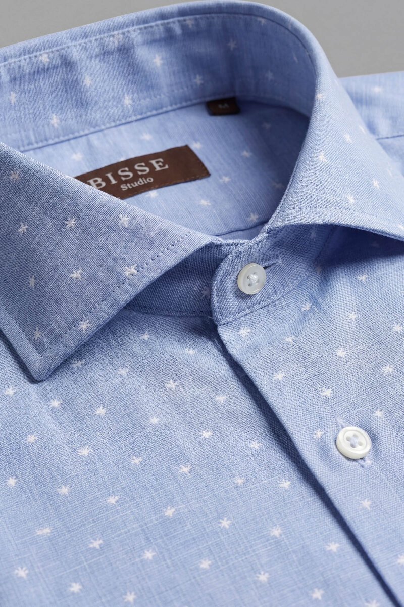 Bisse Studio Erkek Regular Fit Uzun Kollu Mavi Cepsiz Gömlek - 6