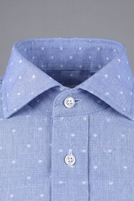 Bisse Studio Erkek Regular Fit Uzun Kollu Mavi Cepsiz Gömlek - 7