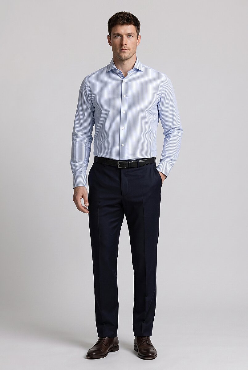 Mavi Regular Fit Cepsiz Açık Uzun Napoli Yaka Gömlek - 5