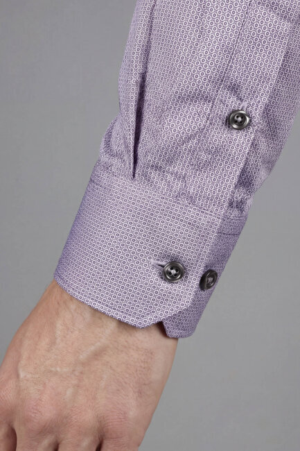 Regular Fit Uzun Kol Paşa Klasik Cepsiz Pamuk Bordo Erkek Gömlek - 3