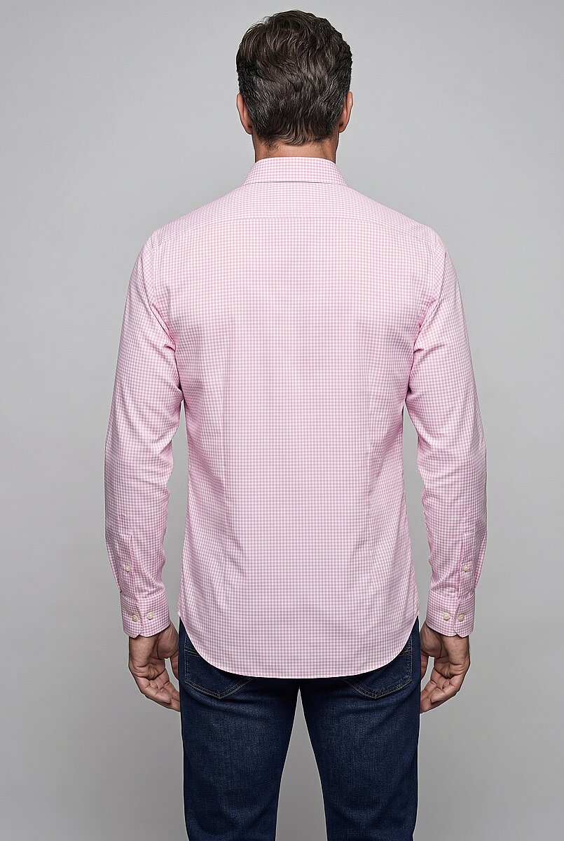Pembe Regular Fit Pamuk Cepsiz Uzun Yaka Gömlek - 2