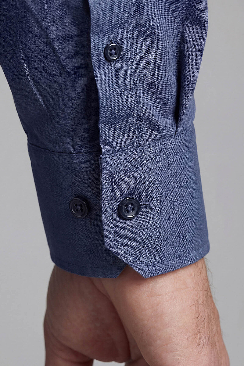 UZUN KOL PAL BDK YAKA CEPSİZ GÖMLEK Lacivert - 4