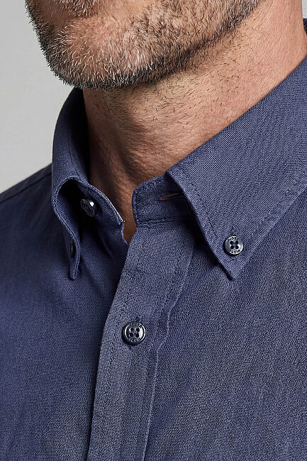 UZUN KOL PAL BDK YAKA CEPSİZ GÖMLEK Lacivert - 3