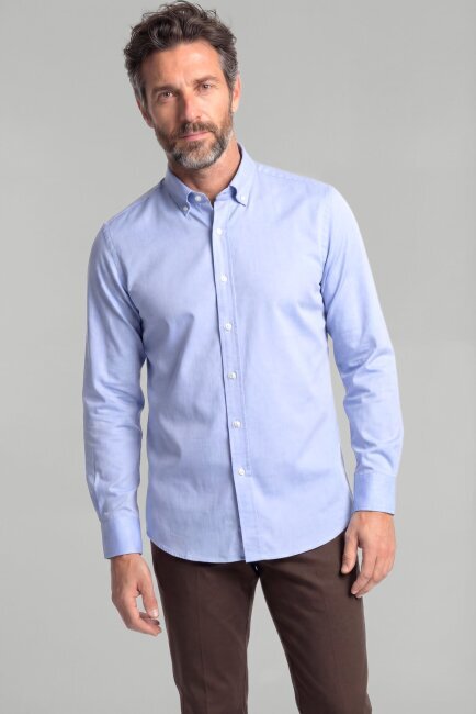 Uzun Kol Paşa Yaka Cepsiz Açık Mavi - 1