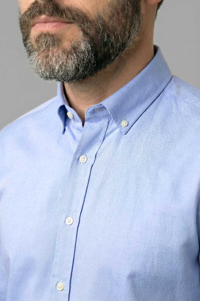 Uzun Kol Paşa Yaka Cepsiz Açık Mavi - 3