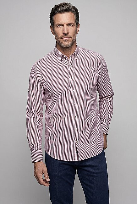 Burgundy Regular Fit Cotton Cepsiz Yaşa Collar Long Shirt (0)