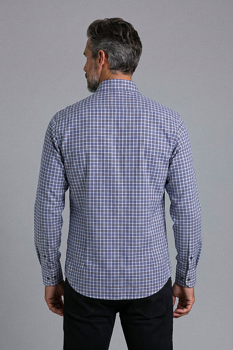 Regular Fit Cepsiz Uzun Paşa Yaka Gömlek Kahverengi̇ (1)