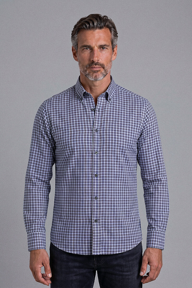 Regular Fit Cepsiz Uzun Paşa Yaka Gömlek Kahverengi̇