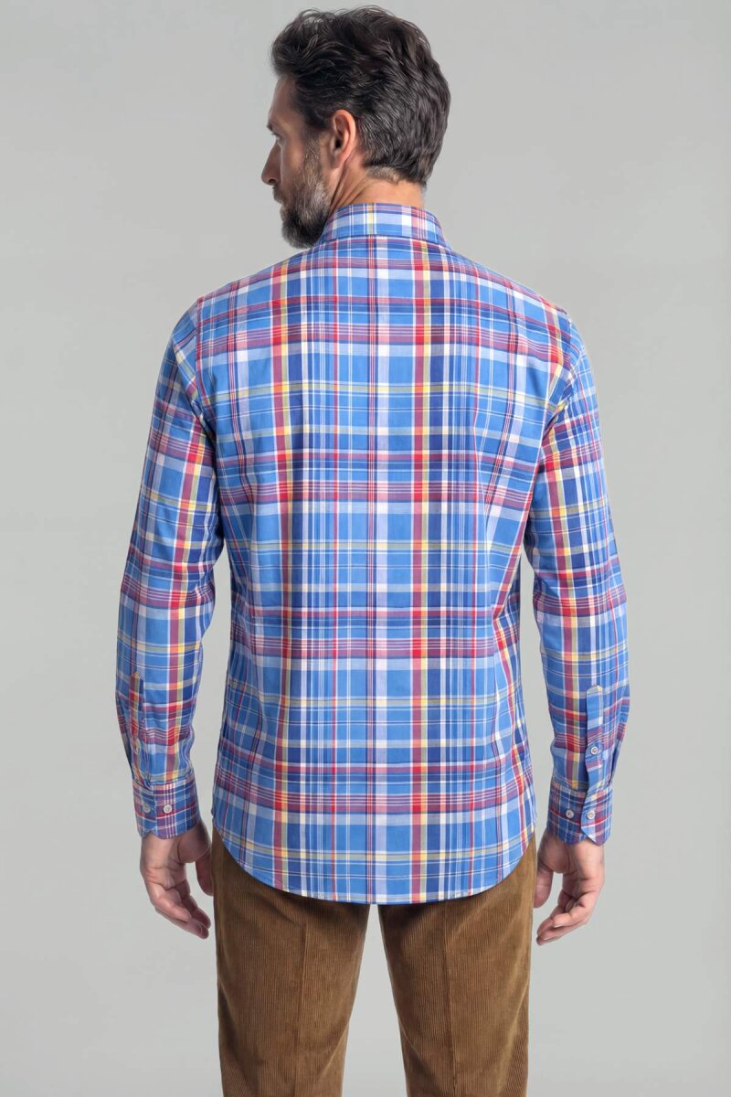 Erkek Regular Fit Uzun Kol Paşa Yaka Erkek Regular Pamuk Mavi Gömlek - 2