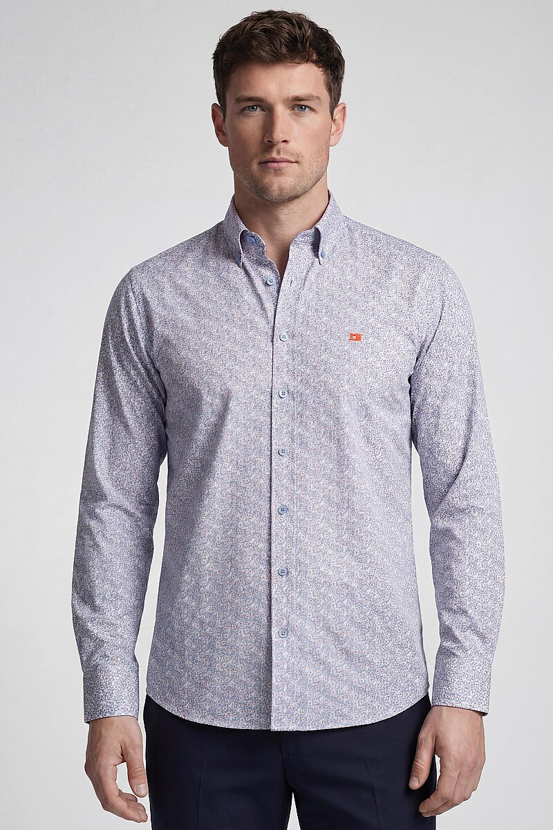 UZUN KOL PAŞA YAKA CEPSİZ GÖMLEK Mavi - 1