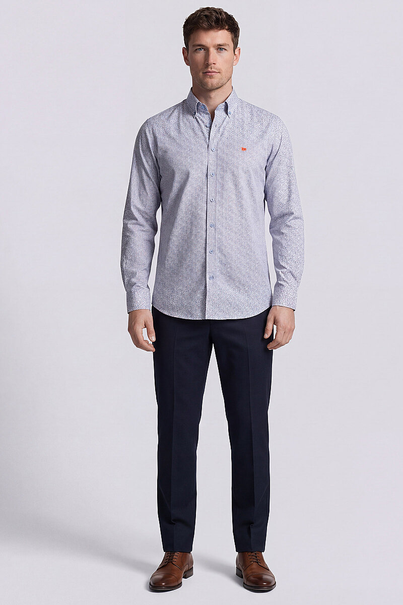 UZUN KOL PAŞA YAKA CEPSİZ GÖMLEK Mavi - 5