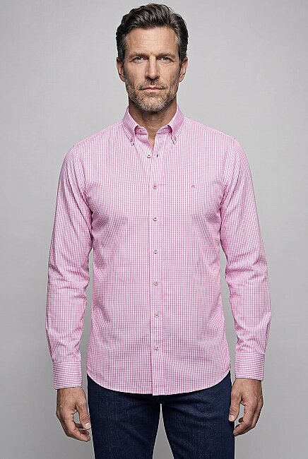 Pembe Regular Fit Cepsiz Uzun Paşa Yaka Gömlek