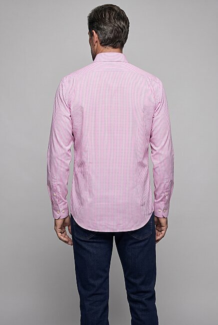 Pembe Regular Fit Cepsiz Uzun Paşa Yaka Gömlek (1)