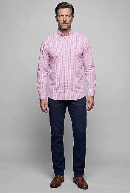 Pembe Regular Fit Cepsiz Uzun Paşa Yaka Gömlek (4)