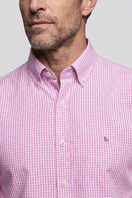Pembe Regular Fit Cepsiz Uzun Paşa Yaka Gömlek (2)