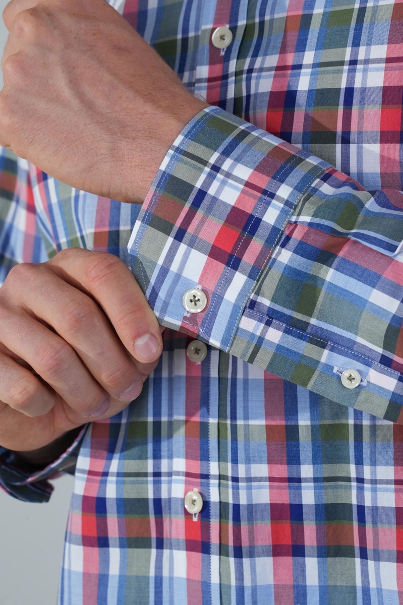 Uzun Kol Paşa Yaka Cepsiz Yeşil Pamuk Erkek Gömlek - 4