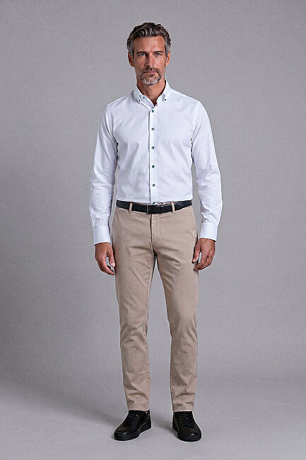 Yeşil Regular Fit Cepsiz Uzun Paşa Yaka Gömlek - 5