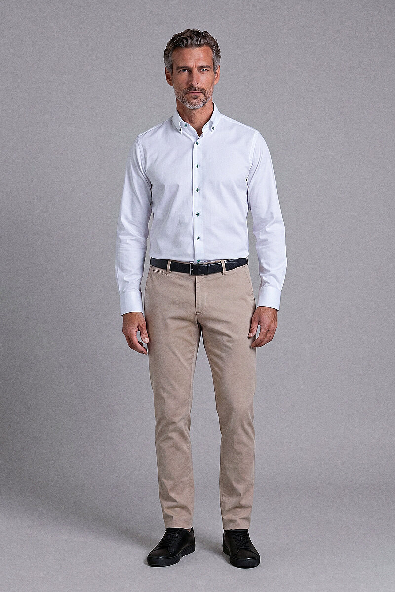Yeşil Regular Fit Cepsiz Uzun Paşa Yaka Gömlek - 5