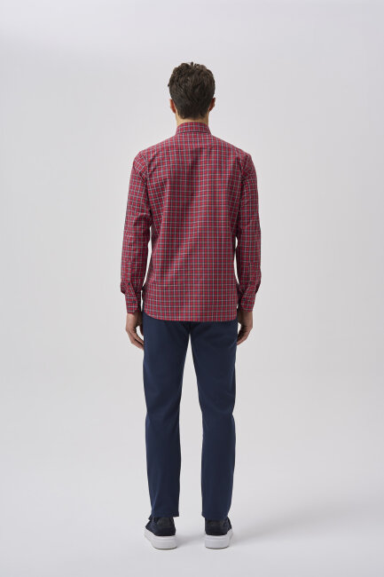 Bisse Studio Erkek Cepsiz Regular Fit Gömlek Kırmızı - 3