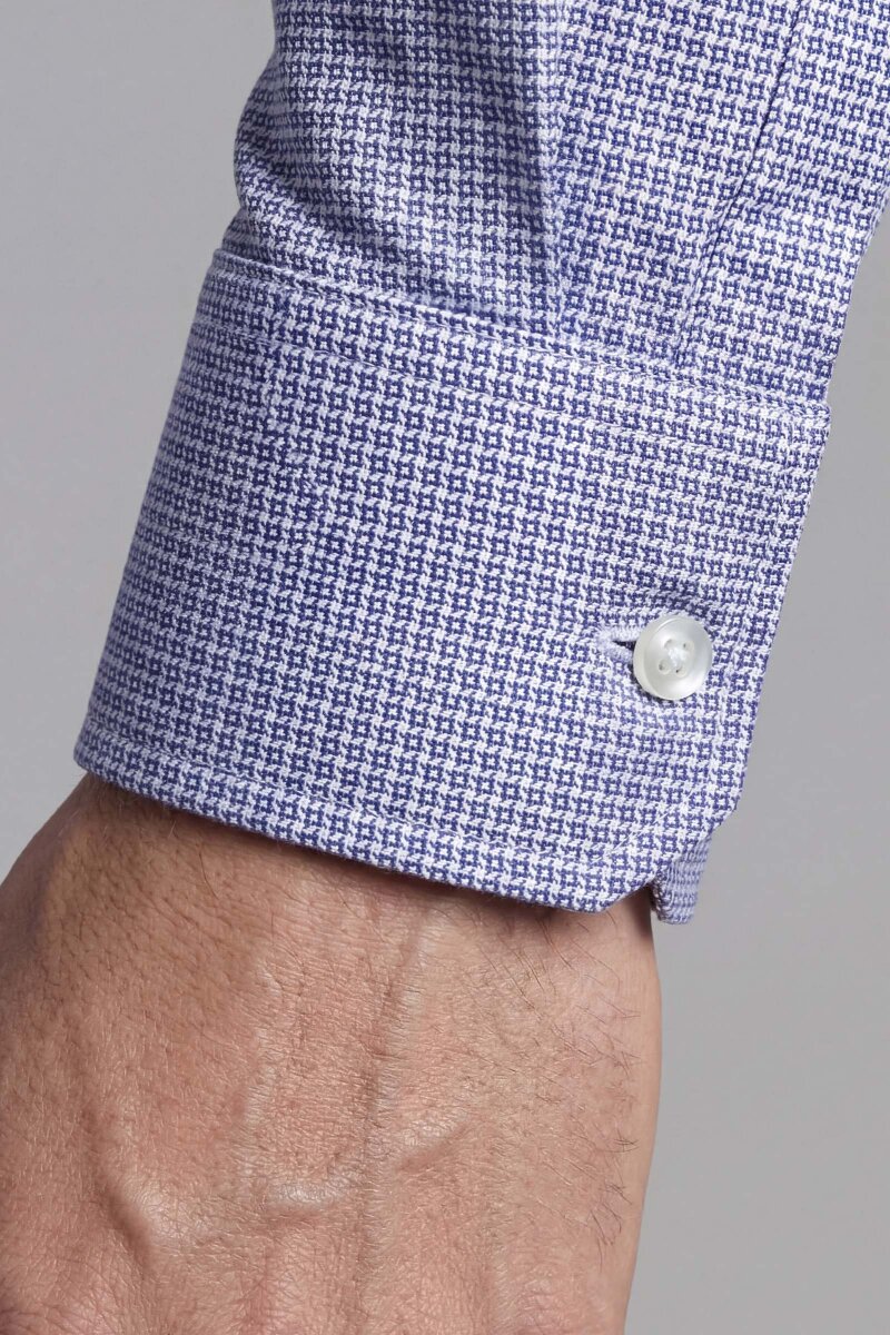 Regular Fit Uzun Kol Paşa Klasik Cepsiz Pamuk Lacivert Erkek Gömlek - 4