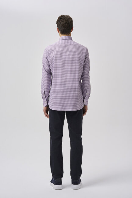 Bisse Studio Erkek Cepsiz Regular Fit Gömlek Lila - 3