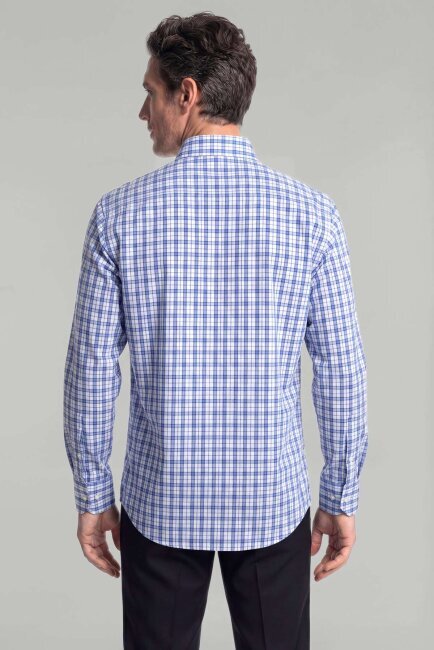 Uzun Kol Paşa Yaka Cepsiz Mavi - 2