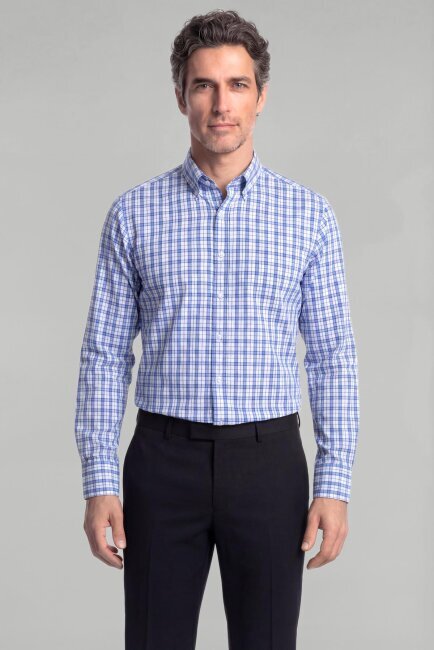 Uzun Kol Paşa Yaka Cepsiz Mavi - 1