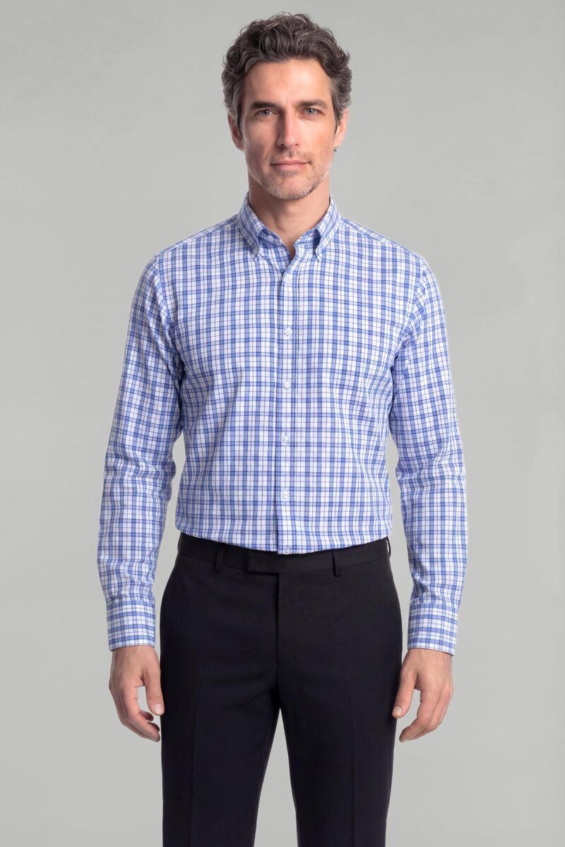 Uzun Kol Paşa Yaka Cepsiz Mavi - 1