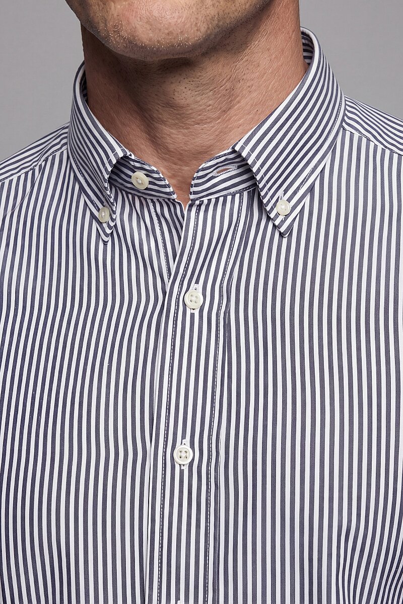 Siyah Regular Fit %100 Pamuk Cepsiz Yaşa Yaka Uzun Gömlek - 3