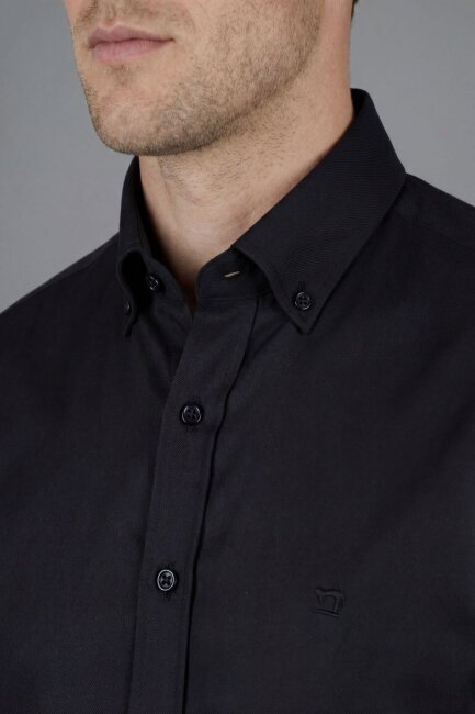 Bisse Studio Erkek Regular Fit Uzun Kollu Siyah Cepsiz Gömlek - 4