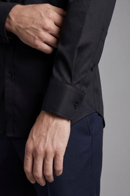 Bisse Studio Erkek Regular Fit Uzun Kollu Siyah Cepsiz Gömlek - 5