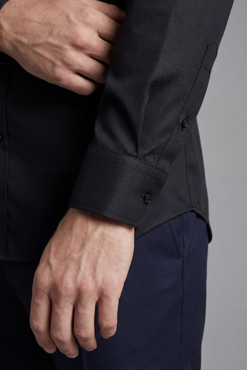 Bisse Studio Erkek Regular Fit Uzun Kollu Siyah Cepsiz Gömlek - 5