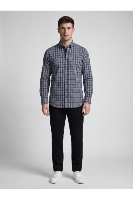 Bisse Studio Erkek Regular Fit Uzun Kollu Yeşil Cepsiz Gömlek - 1