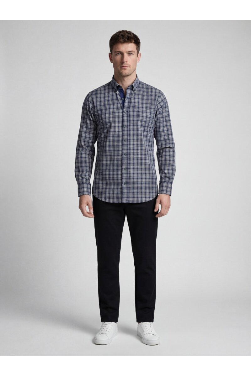 Bisse Studio Erkek Regular Fit Uzun Kollu Yeşil Cepsiz Gömlek - 1