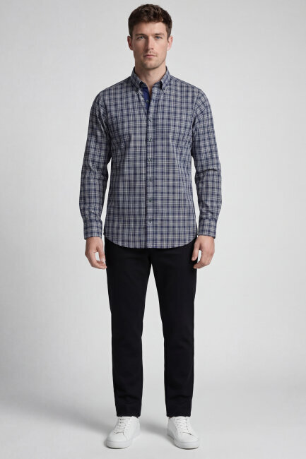 Bisse Studio Erkek Regular Fit Uzun Kollu Yeşil Cepsiz Gömlek - 4