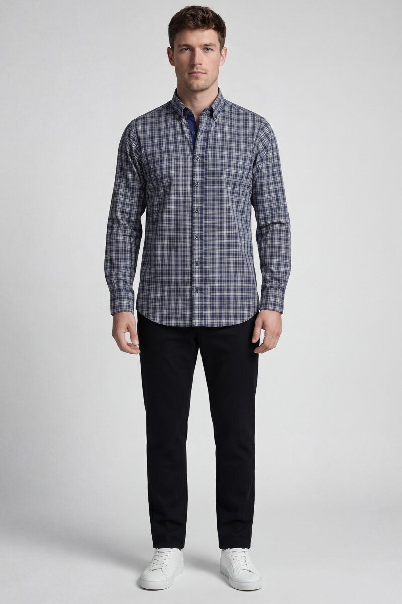 Bisse Studio Erkek Regular Fit Uzun Kollu Yeşil Cepsiz Gömlek - 4