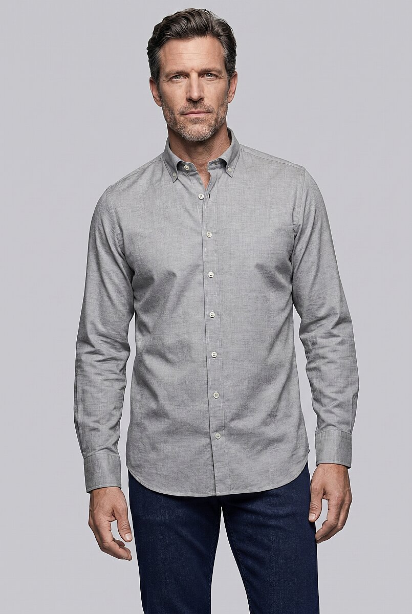 Yeşil Regular Fit Cepsiz Uzun Paşa Yaka Gömlek - 1
