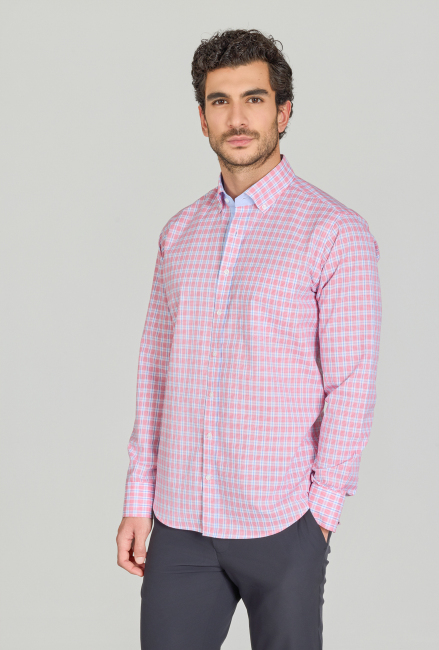 Regular Fit Paşa Yaka Pamuk Kırmızı Erkek Gömlek (1)