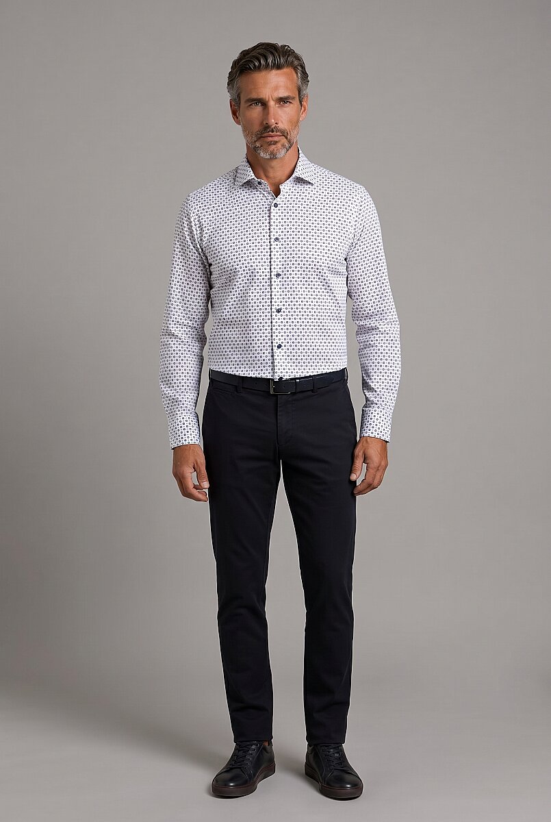Ekru Regular Fit Pamuk Cepsiz Uzun Yaka Gömlek - 5