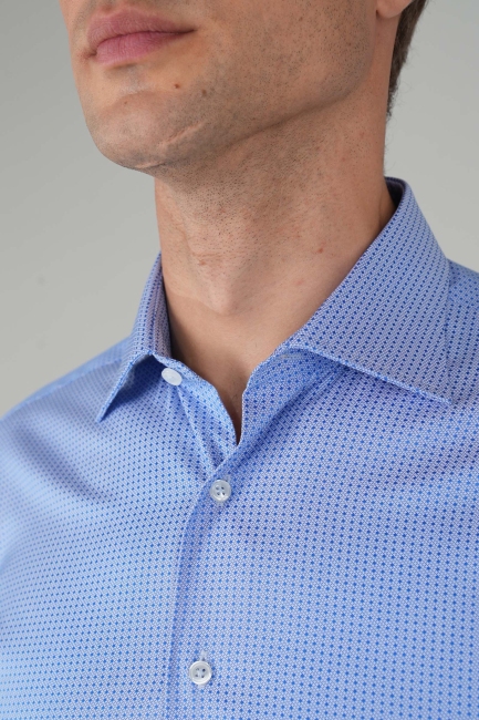 Uzun Kollu Erkek Regular Fit Mavi Klasik Gömlek - 3