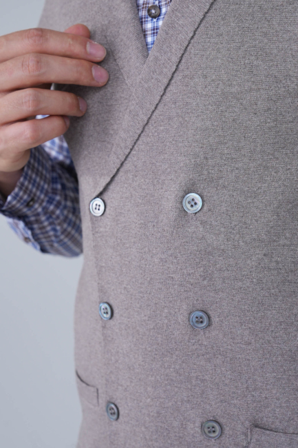 Vizon Kruvaze Yün Erkek Yelek - 4