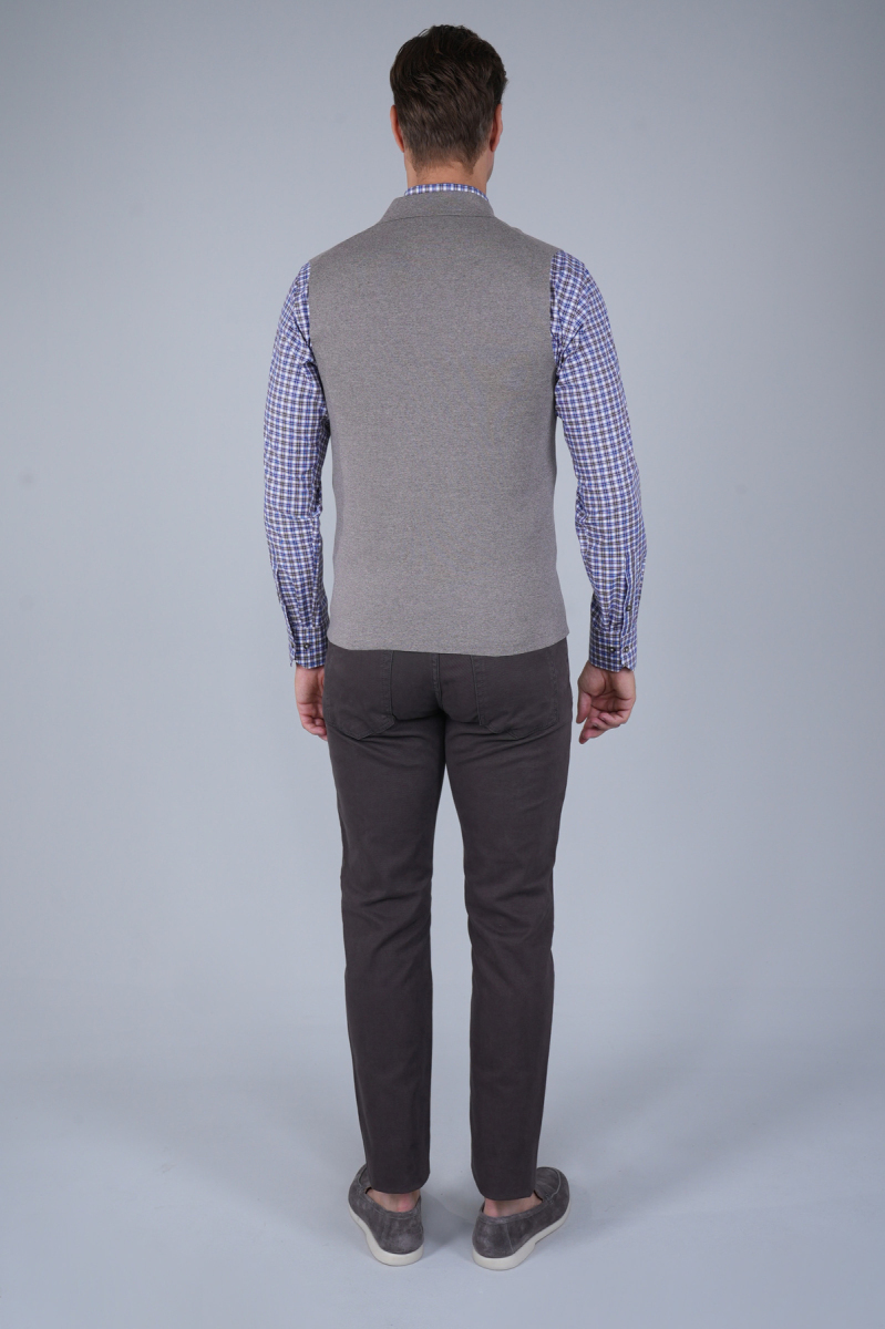 Vizon Kruvaze Yün Erkek Yelek (1)