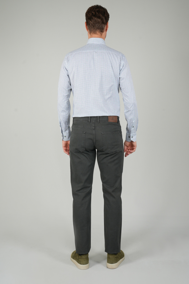 Yeşil Gabardin Pamuk 5 Cepli Spor Pantolon - 2