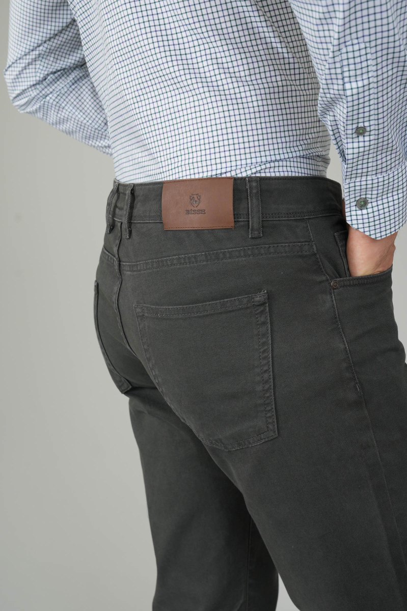 Yeşil Gabardin Pamuk 5 Cepli Spor Pantolon - 5