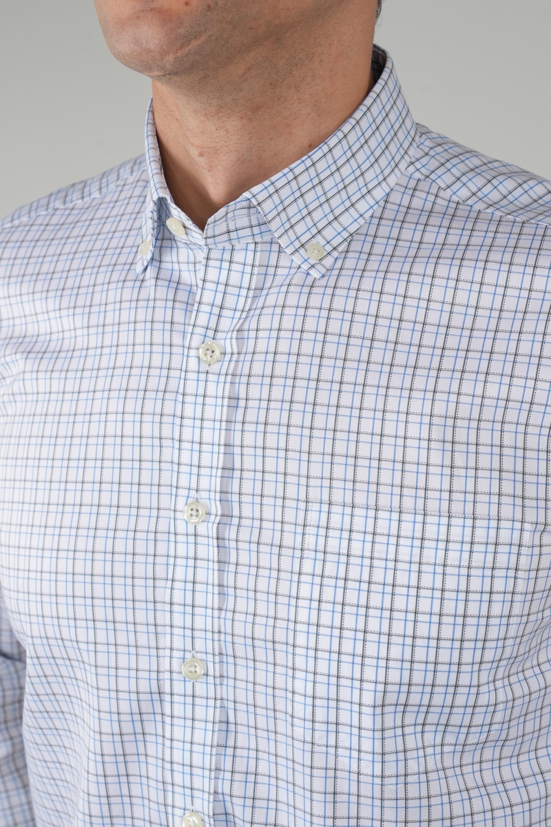 Yeşil Kareli Spor Uzun Kollu Erkek Gömlek - 2